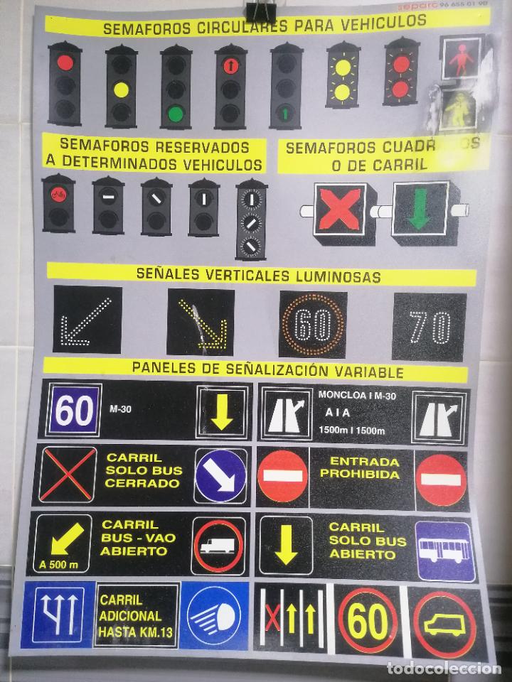Posters: CARTEL AUTOESCUELA, SE&Ntilde;ALES SEMAFOROS PARA VEHICULOS, MEDIDAS 50 X 70 CM, PLASTICO