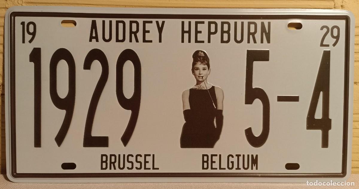 Carteles: Placa met&aacute;lica Audrey Hepburn - Foto 1