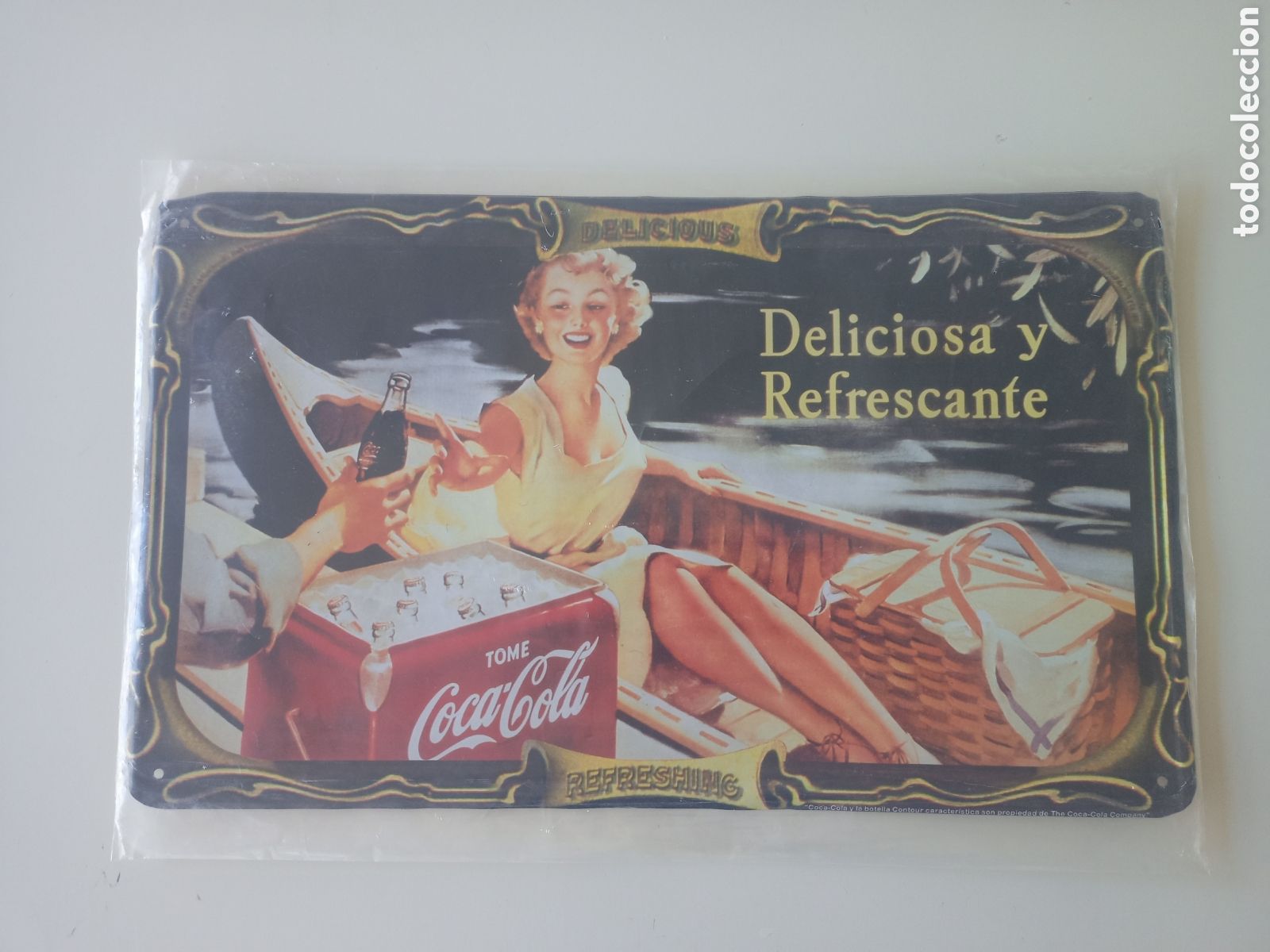 Carteles: Chapa Coca Cola 45x28cms - Foto 1