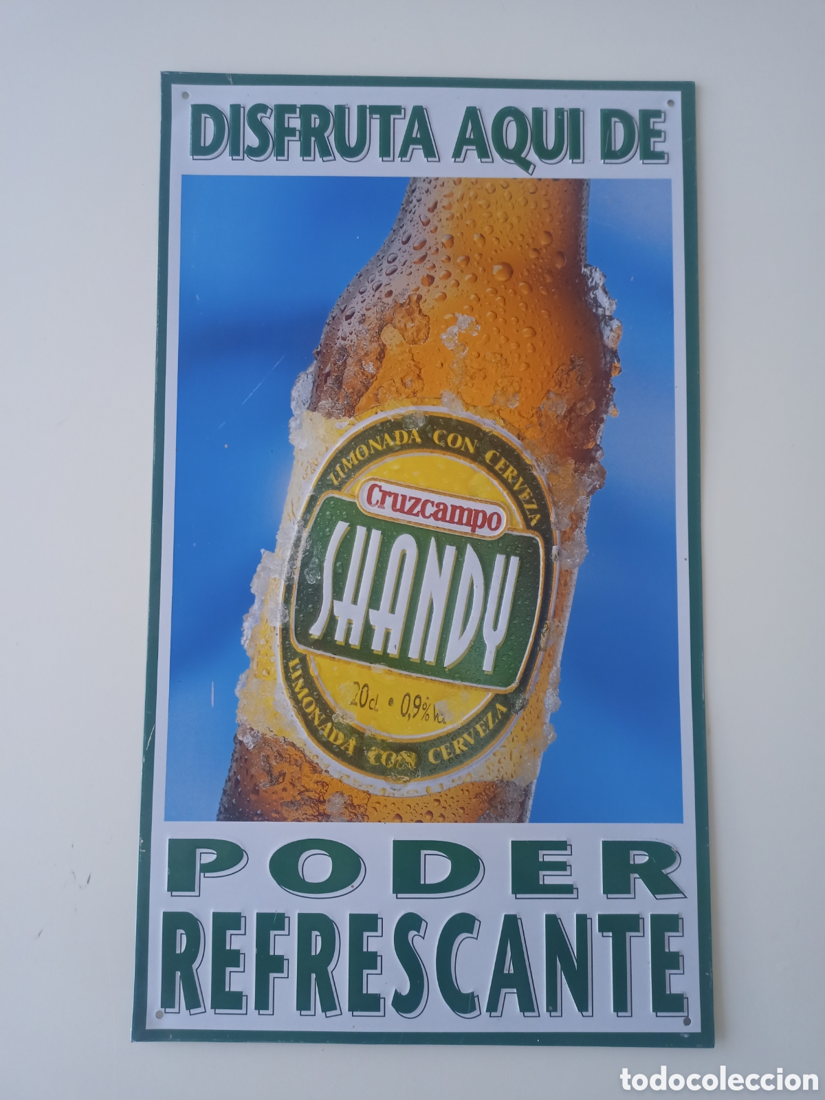 Carteles: Chapa Shandy Cruzcampo 40x25cms - Foto 1