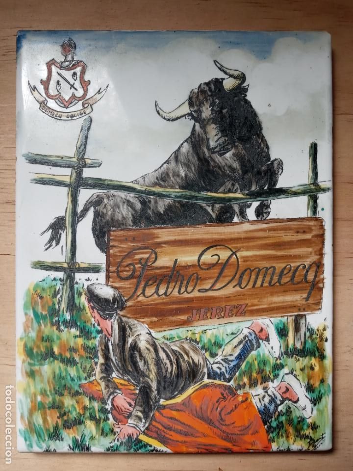 Affiches: Azulejo bodegas Pedro Domecq Jerez- Dise&ntilde;o de Ruano Llopis a&ntilde;os 40