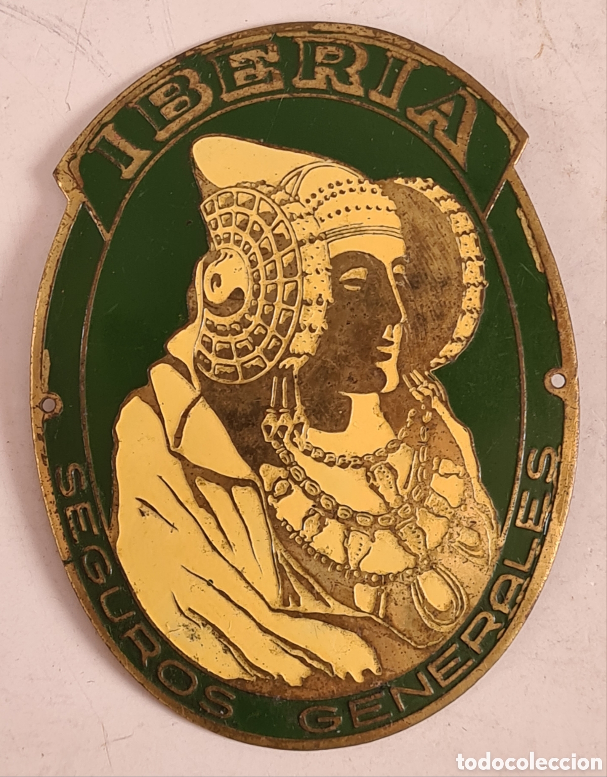 Affiches: Placa met&aacute;lica publicidad Iberia Seguros Generales - La Dama de Elche - Decoraci&oacute;n Chapa