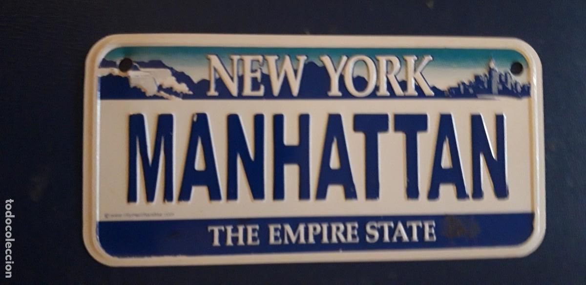 Plakate: 1 CHAPA DE ** NEW YORK .. MANHATTAN THE EMPIRE STATE ** MEDIDAS 7.5 X 15.5