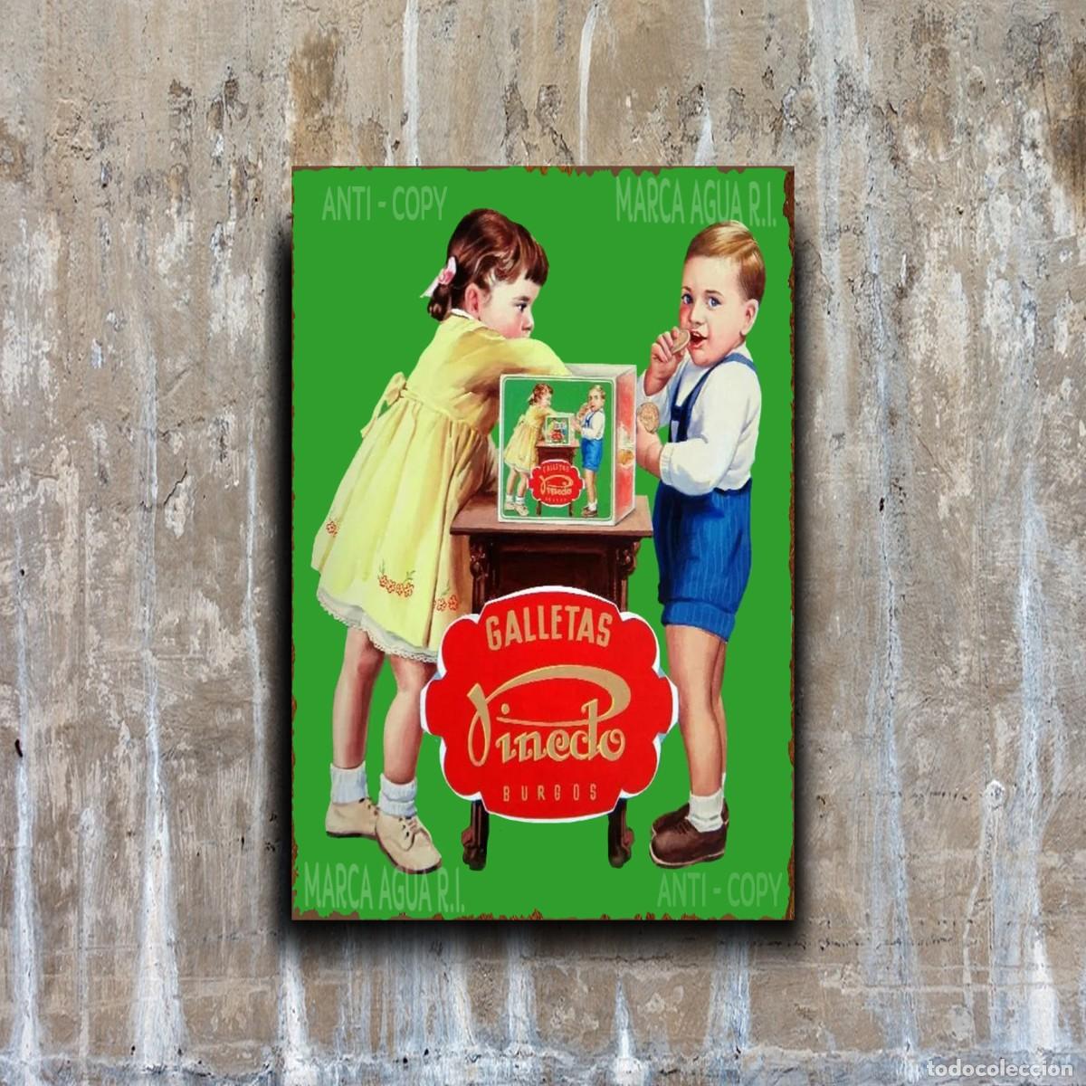 Plakate: Espectacular PLACA met&aacute;lica Decorativa o Cartel en metal , GALLETAS PINEDO.