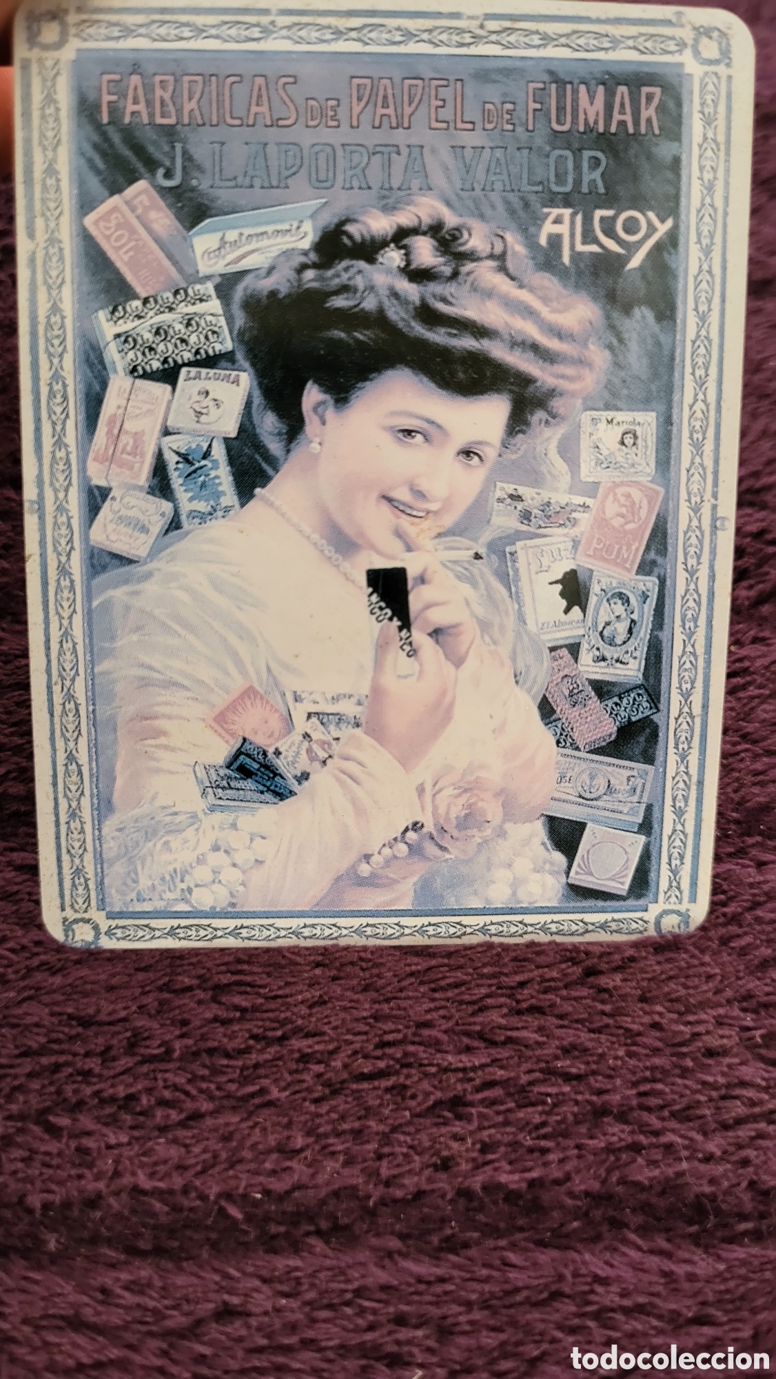 Plakate: Placa met&aacute;lica publicidad F&aacute;bricas de papel de fumar J.Laporta