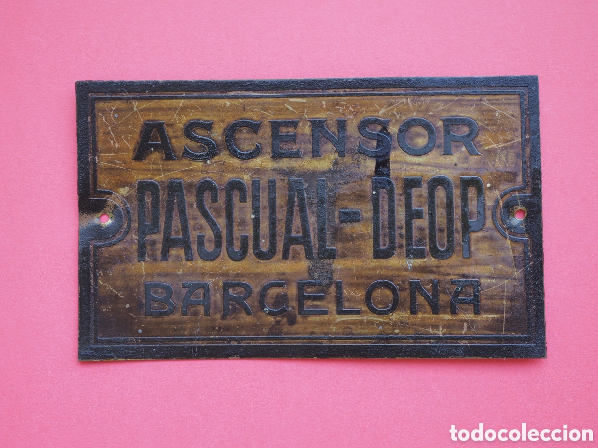 Carteles: Antigua placa de Ascensor PASCUAL DEOP - Foto 1