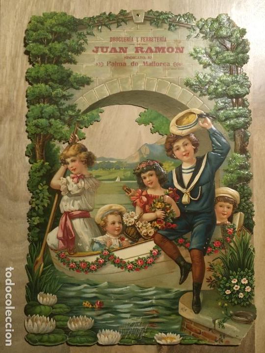Affiches: drogueria y ferreteria juan ramon palma mallorca anuncio carton troquelado original a&ntilde;os 20