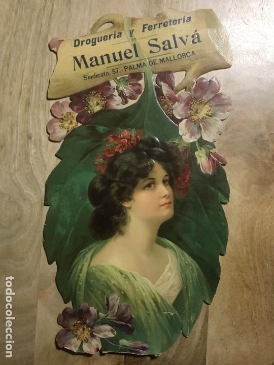 Affiches: drogueria y ferreteria manuel salva palma mallorca anuncio carton troquelado original a&ntilde;os 20
