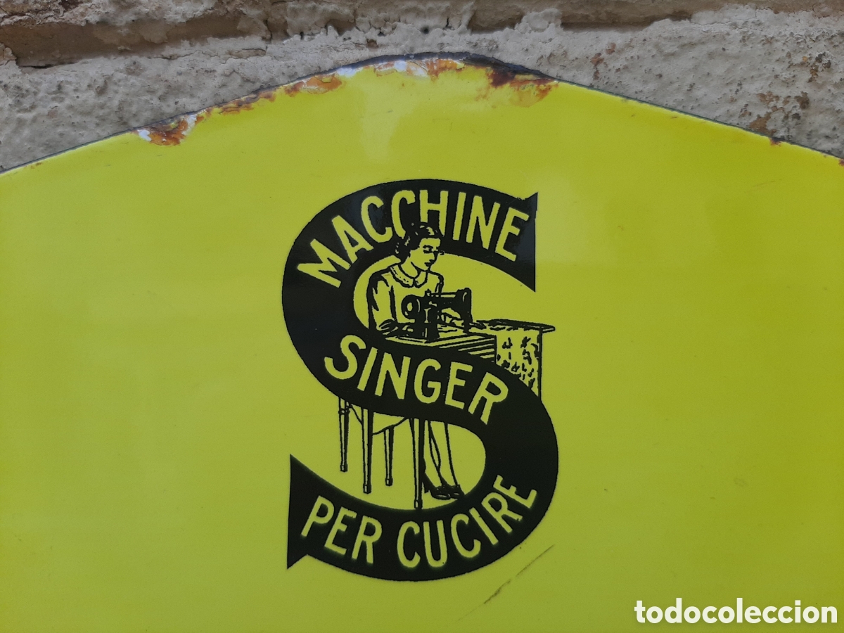 Carteles: Chapa esmaltada doble cara SINGER 1950 - Foto 17