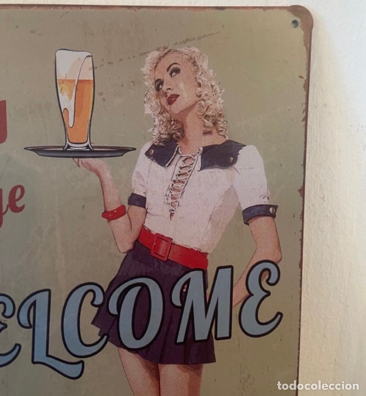 Carteles: Cartel vintage chapa - Foto 2
