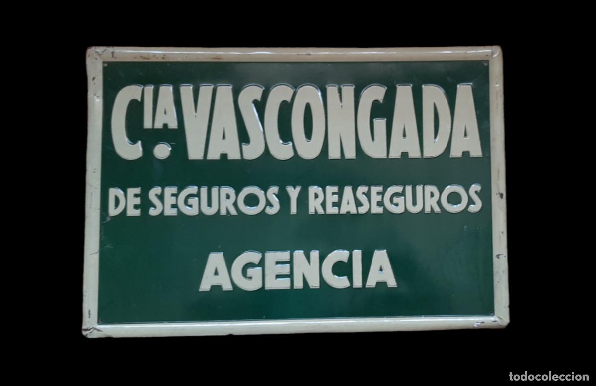Carteles: (PUB-240603)CHAPA PUBLICITARIA COMPA&Ntilde;IA VASCONGADA DE AGENCIA DE SEGUROS Y REASEGUROS - Foto 1