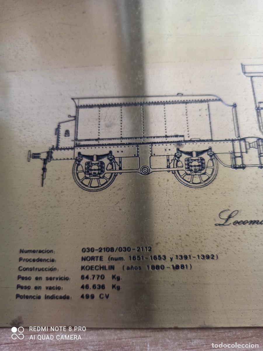 Carteles: Ferrocarril. Placa locomotora Norte - Foto 2