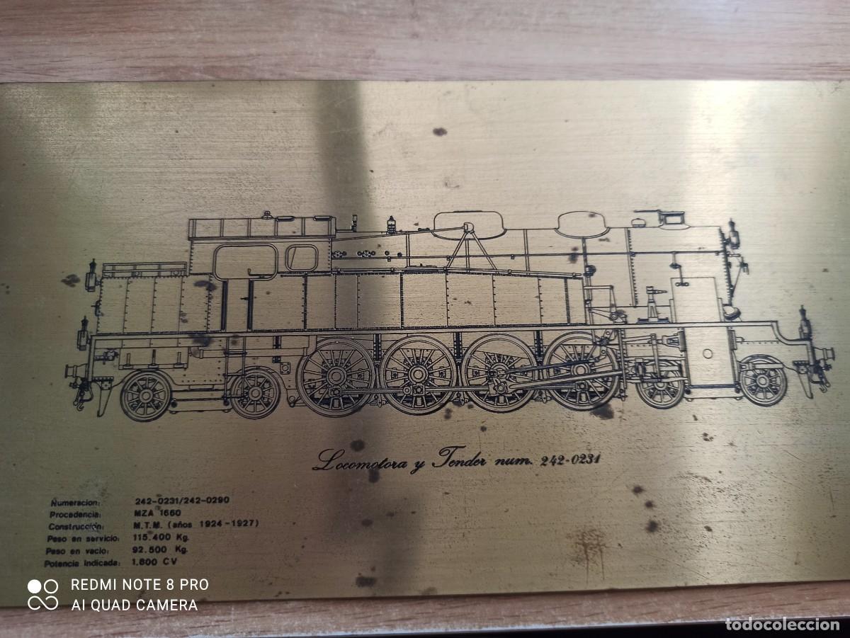 Carteles: Ferrocarril. Placa locomotora MZA. - Foto 1