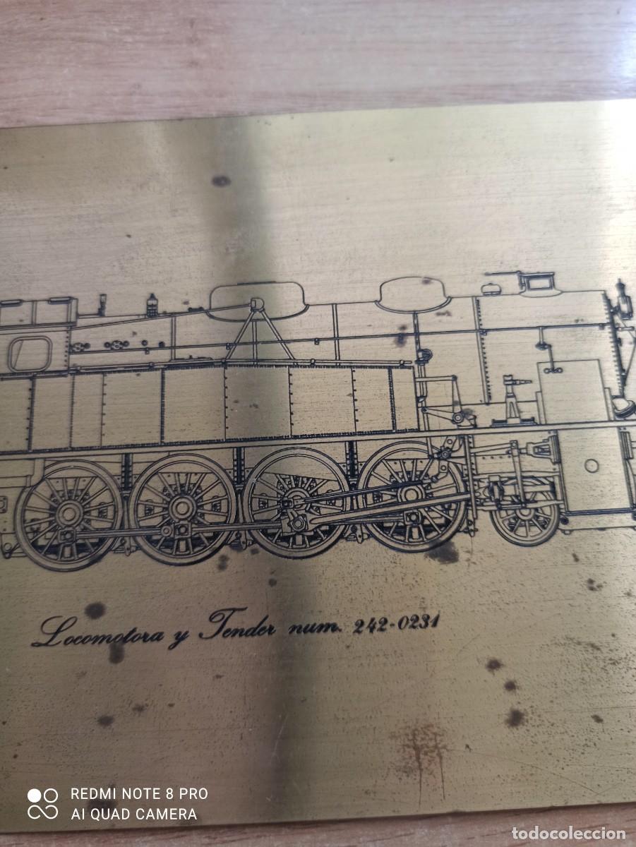 Carteles: Ferrocarril. Placa locomotora MZA. - Foto 3