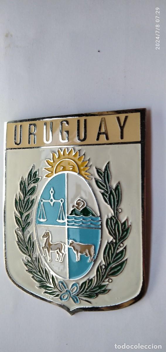 Carteles: PLACA DE METAL ESMALTADA EN RELIEVE DE URUGUAY. - Foto 2