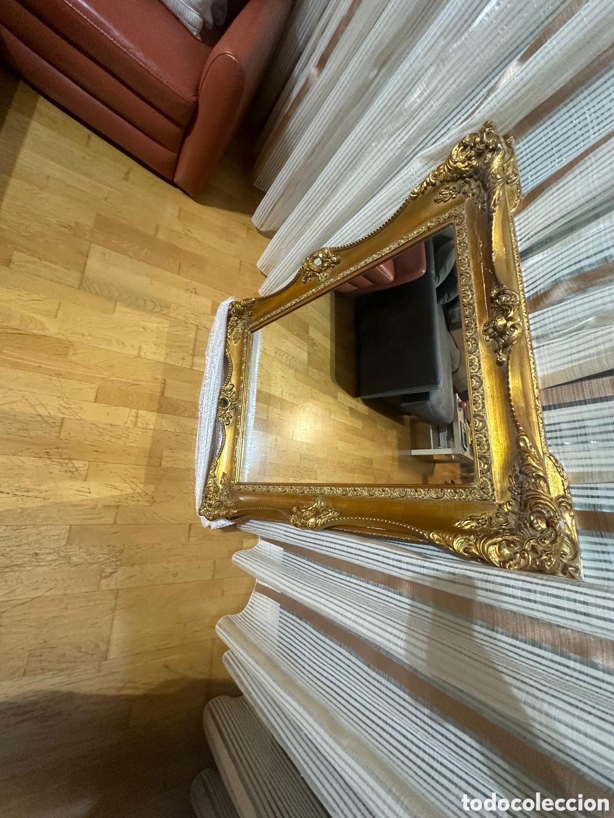Carteles: Espejo de pared tallado en madera y pan de oro - Foto 2