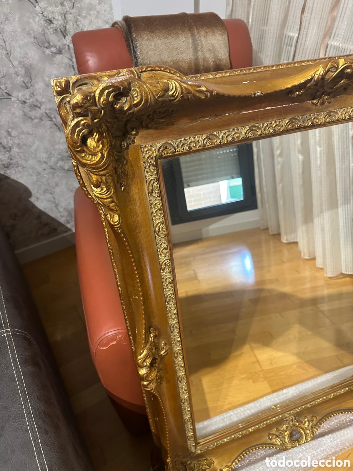 Carteles: Espejo de pared tallado en madera y pan de oro - Foto 7