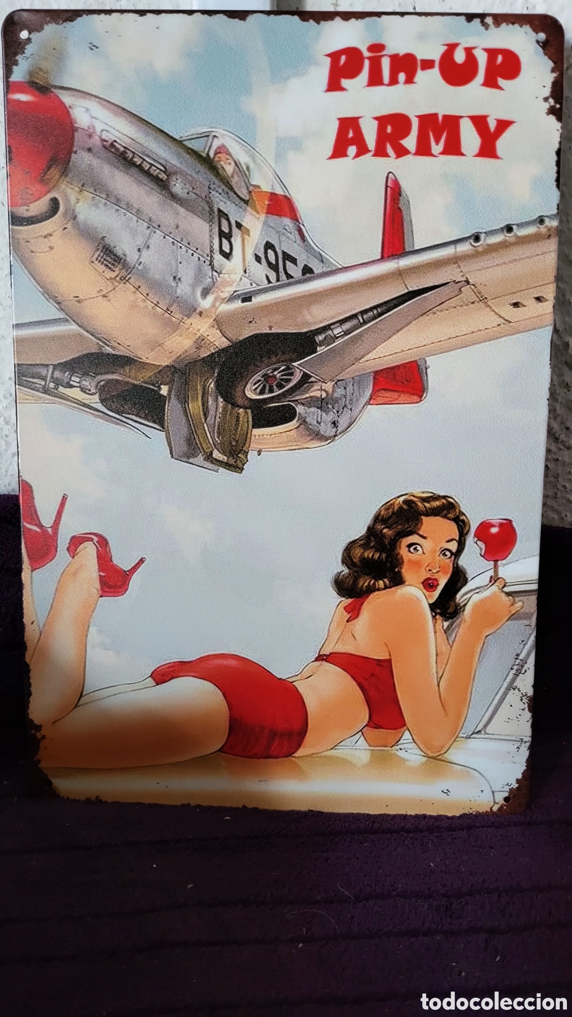 Affiches: Cartel met&aacute;lico Pin-Up Army