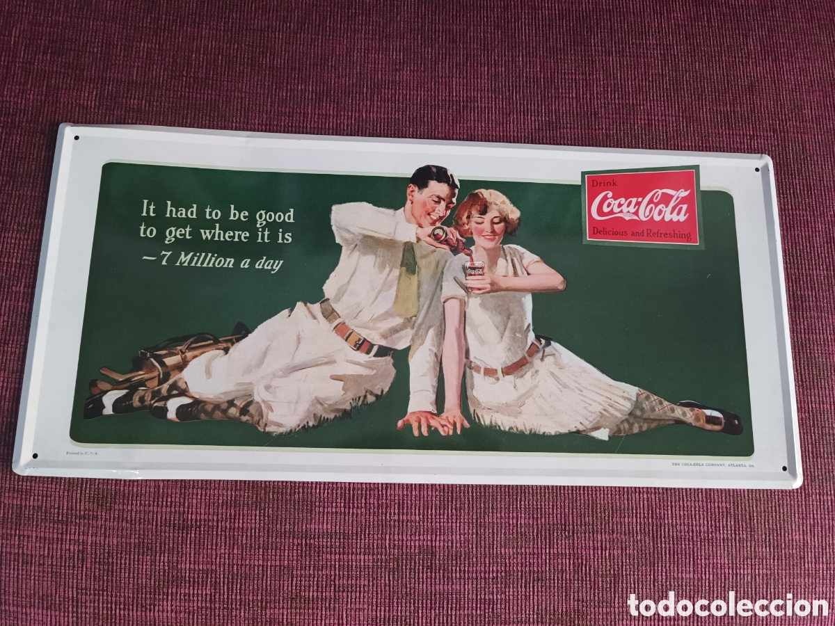 Carteles: Chapa r&eacute;plica anuncio de Coca-Cola - Foto 1