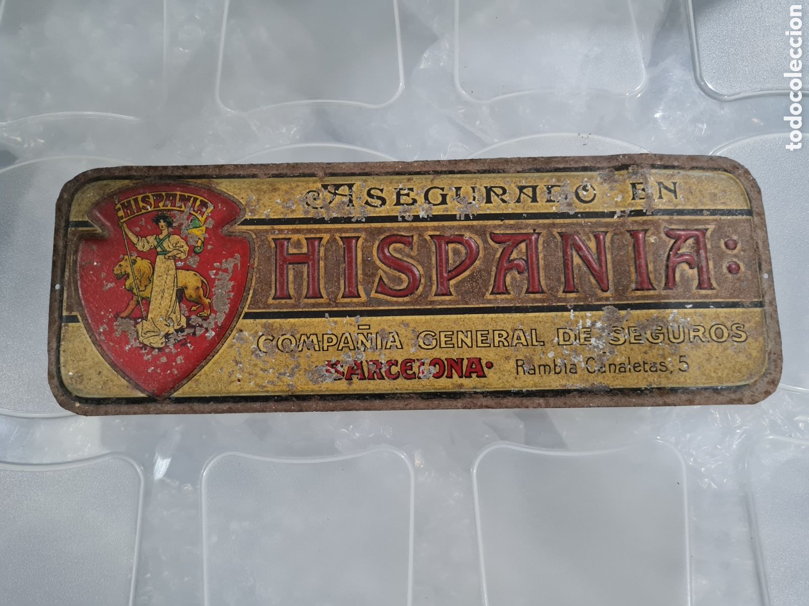 Carteles: Antigua chapa HISPANIA - Foto 1