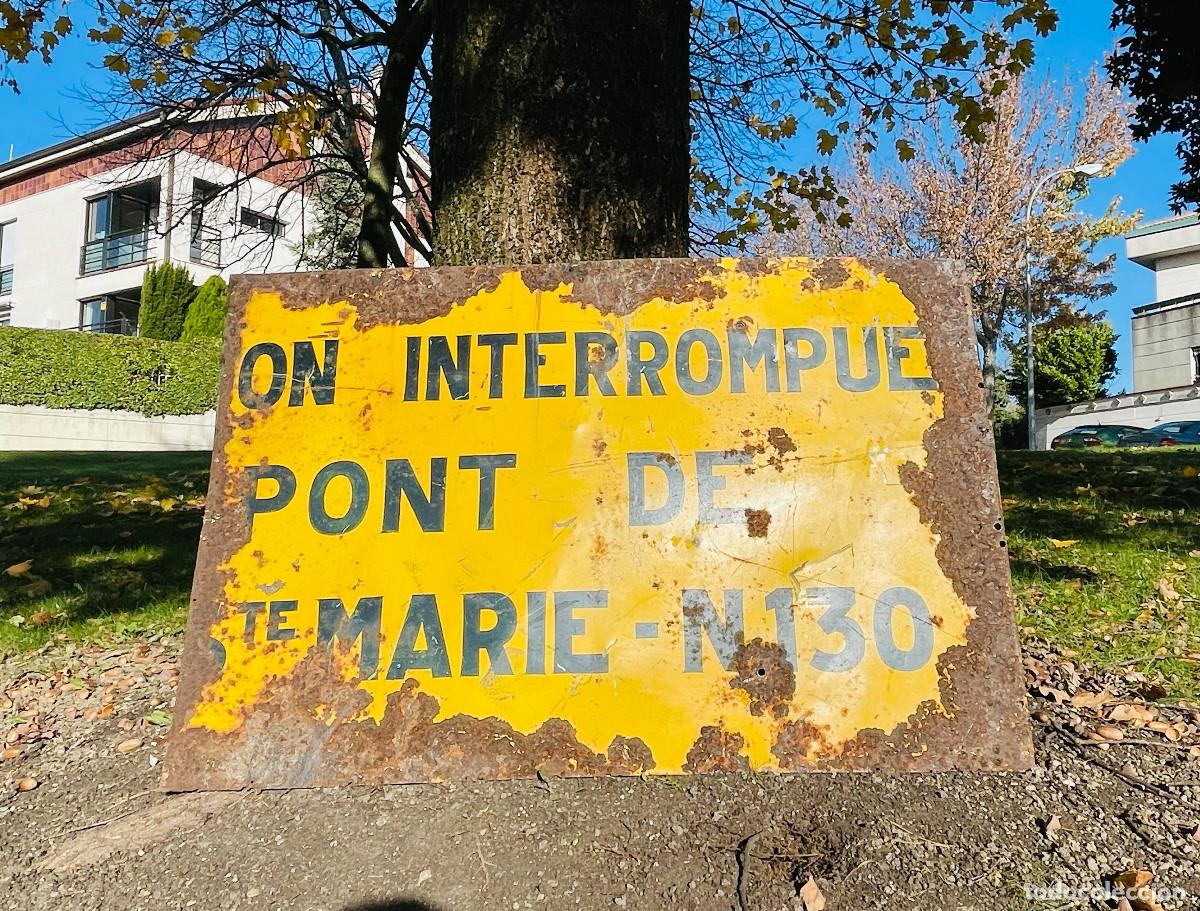 Posters: GRAN PLACA GIGANTE DE CARRETERA SE&Ntilde;ALETICA VINTAGE CARTEL RETRO DE ADVERTENCIA CHAPA DECORATIVA