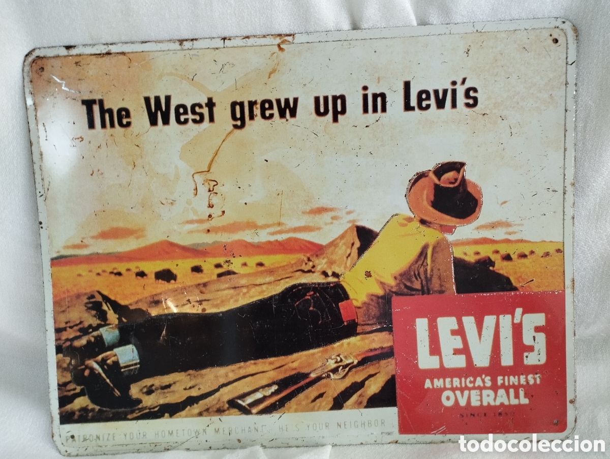 Carteles: C&aacute;rtel hojalata Levis. - Foto 1