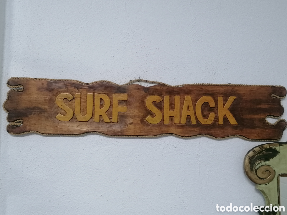 Carteles: Letrero de madera tallada Surf vintage - Foto 3
