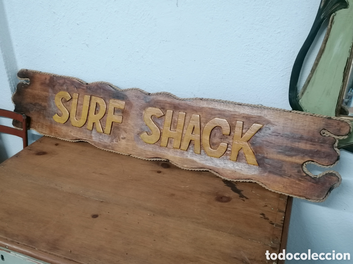 Carteles: Letrero de madera tallada Surf vintage - Foto 4