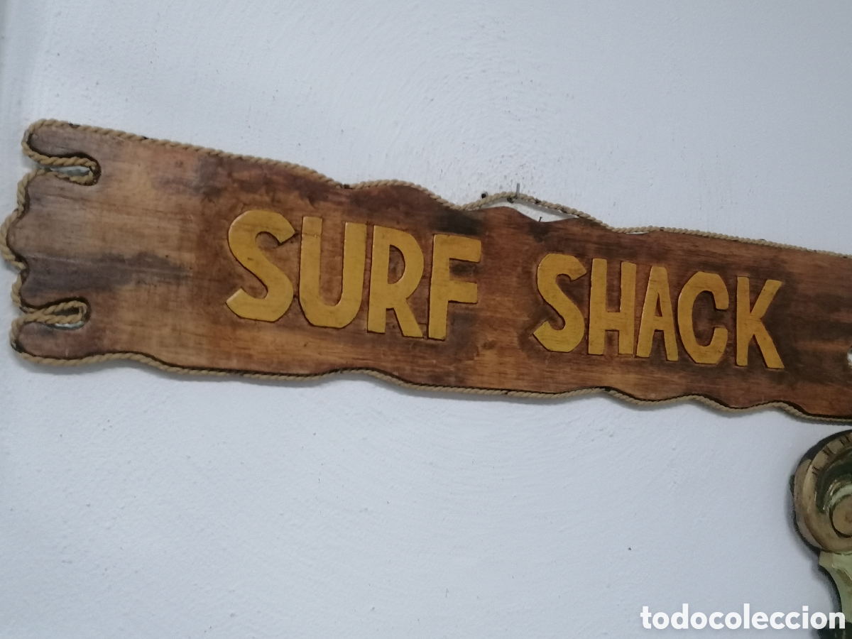 Carteles: Letrero de madera tallada Surf vintage - Foto 1