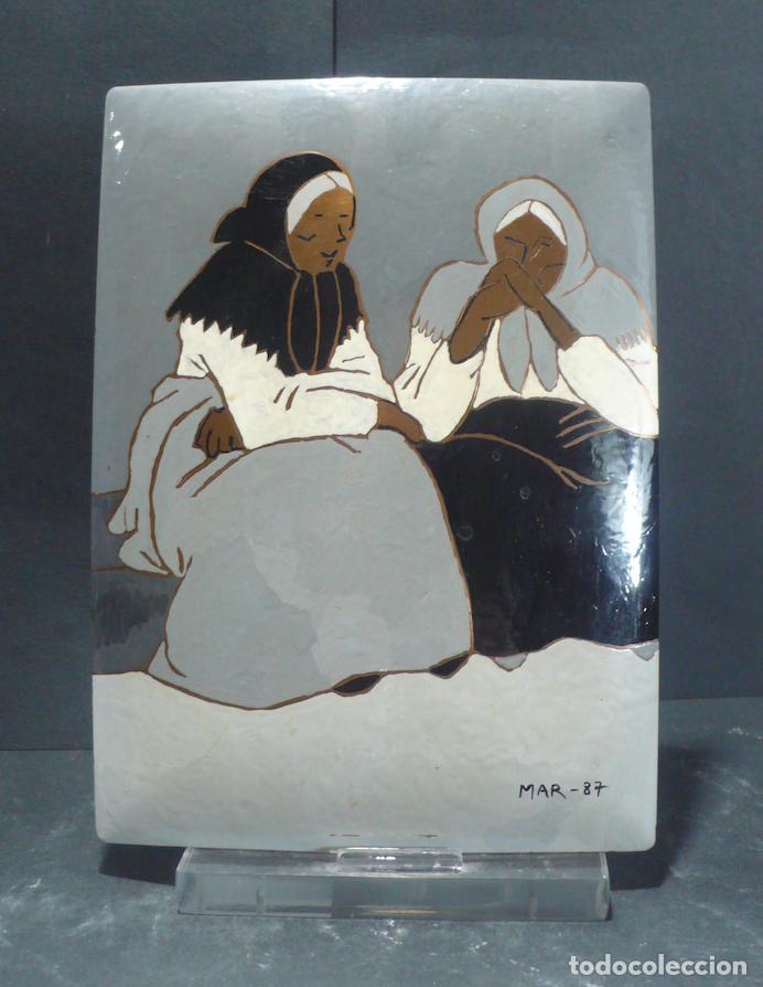 Carteles: CHAPA ESMALTADA CON DOS MUJERES - Foto 1