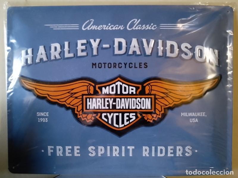Carteles: Placa met&aacute;lica HARLEY DAVIDSON - Foto 1