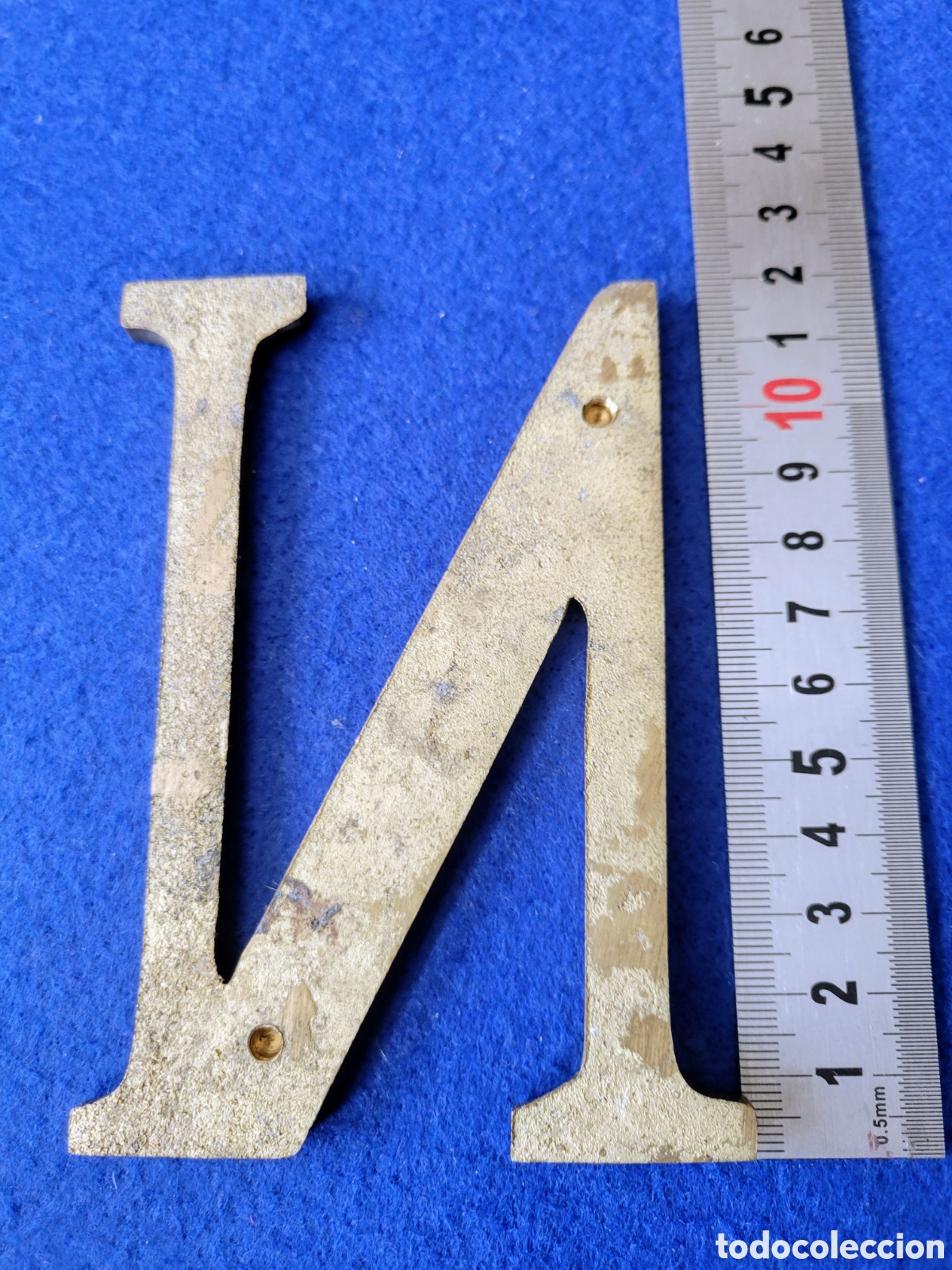 Carteles: LETRA ( N ) DE LATON 11.80 cm. - Foto 2
