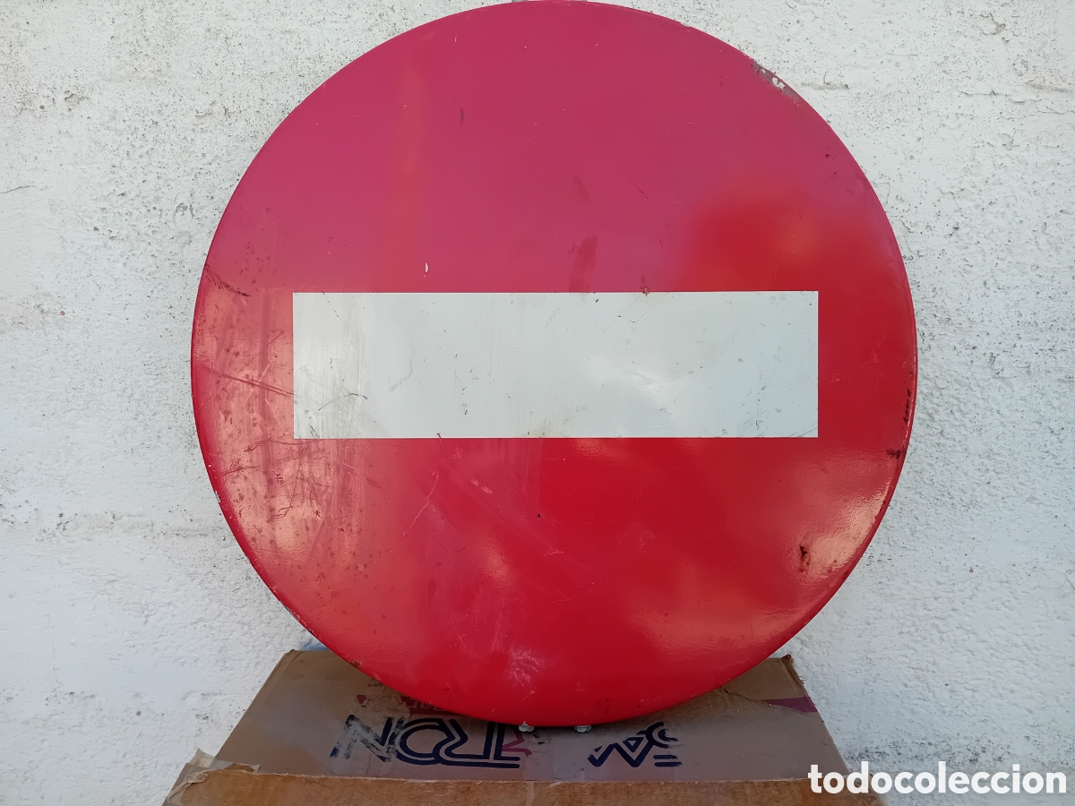 Carteles: Trafico, Se&ntilde;al prohibido original hierro - Foto 1