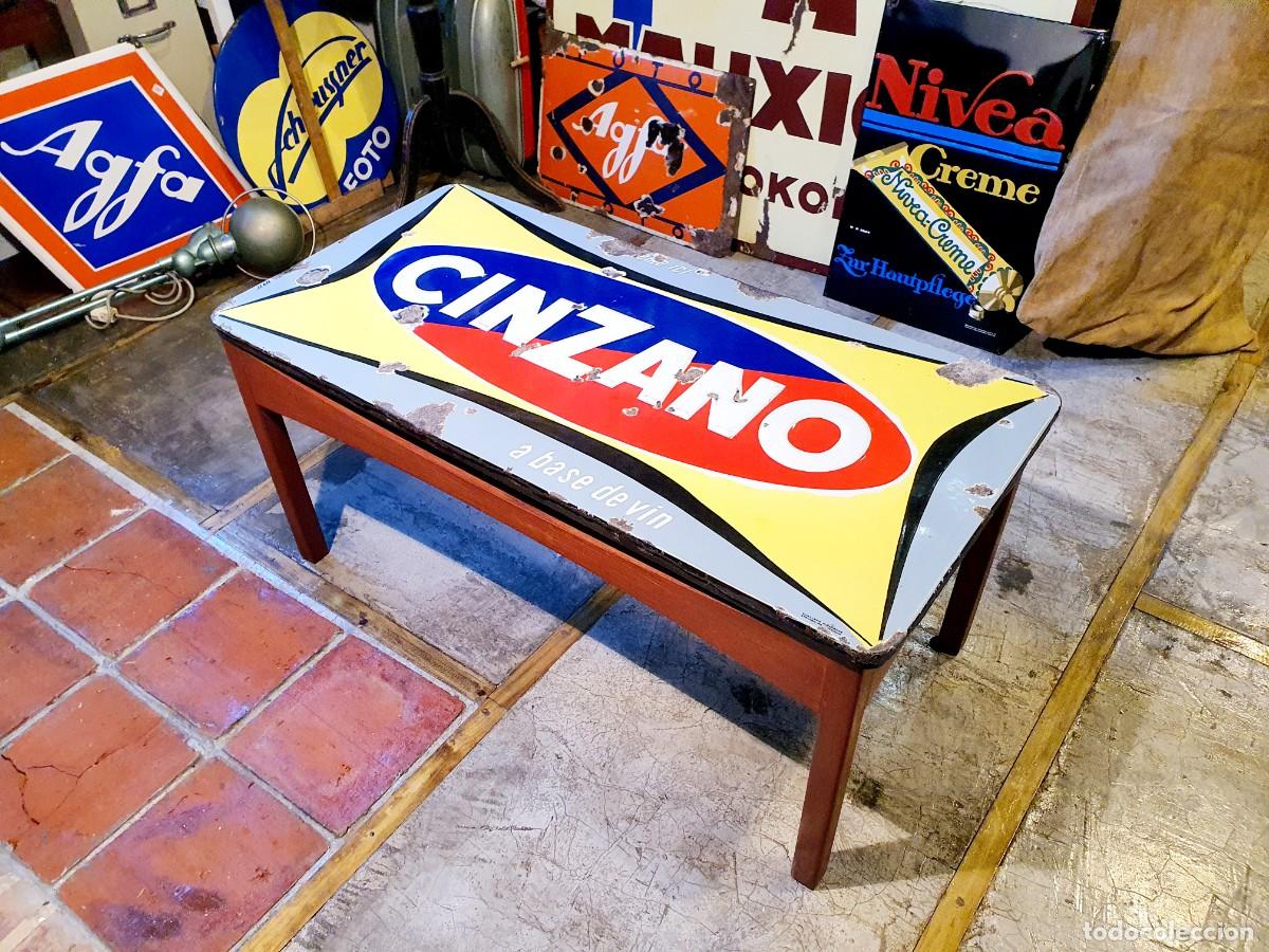 Carteles: Mesa chapa esmaltada Cinzano. 1950. - Foto 1