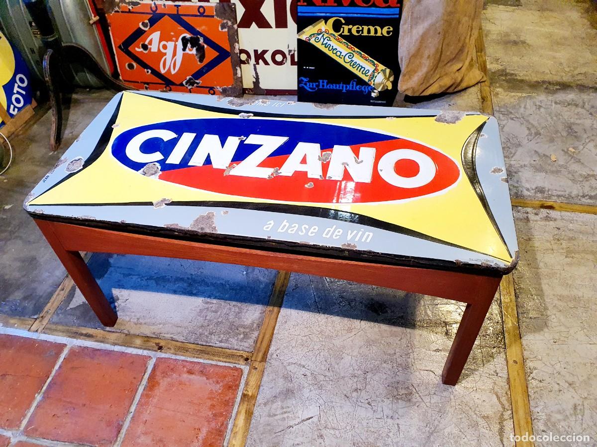 Carteles: Mesa chapa esmaltada Cinzano. 1950. - Foto 2