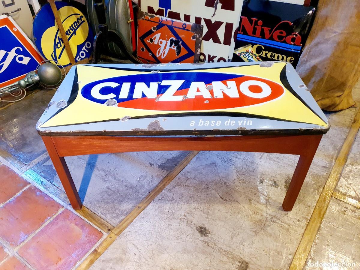 Carteles: Mesa chapa esmaltada Cinzano. 1950. - Foto 6