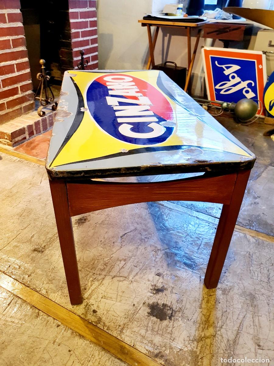Carteles: Mesa chapa esmaltada Cinzano. 1950. - Foto 8