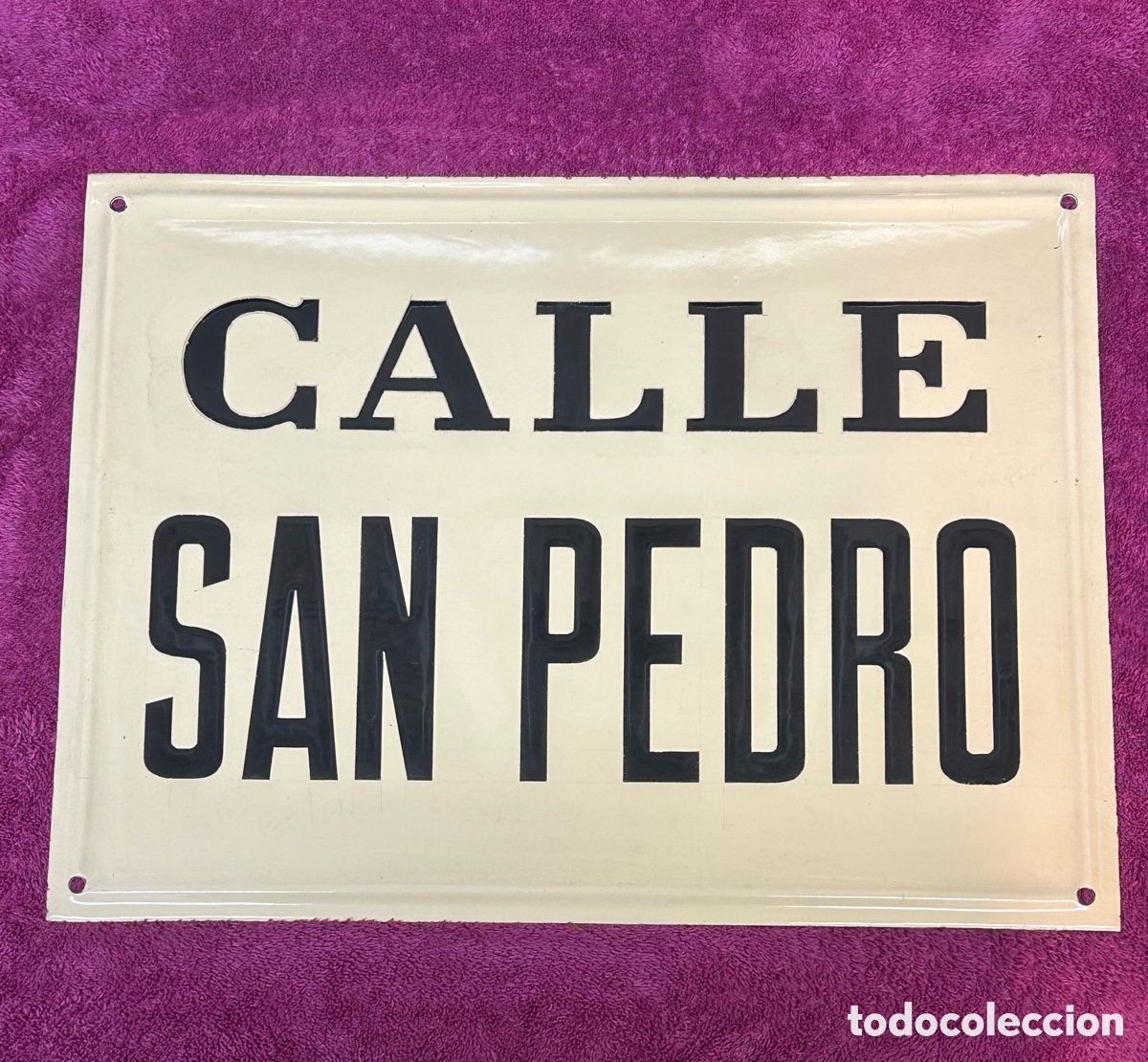 Affiches: Placa met&aacute;lica esmaltada CALLE SAN PEDRO