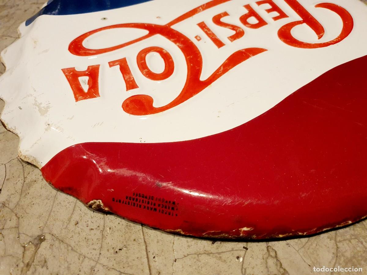 Carteles: Chapa esmaltada original de Pepsi, 1960. - Foto 3