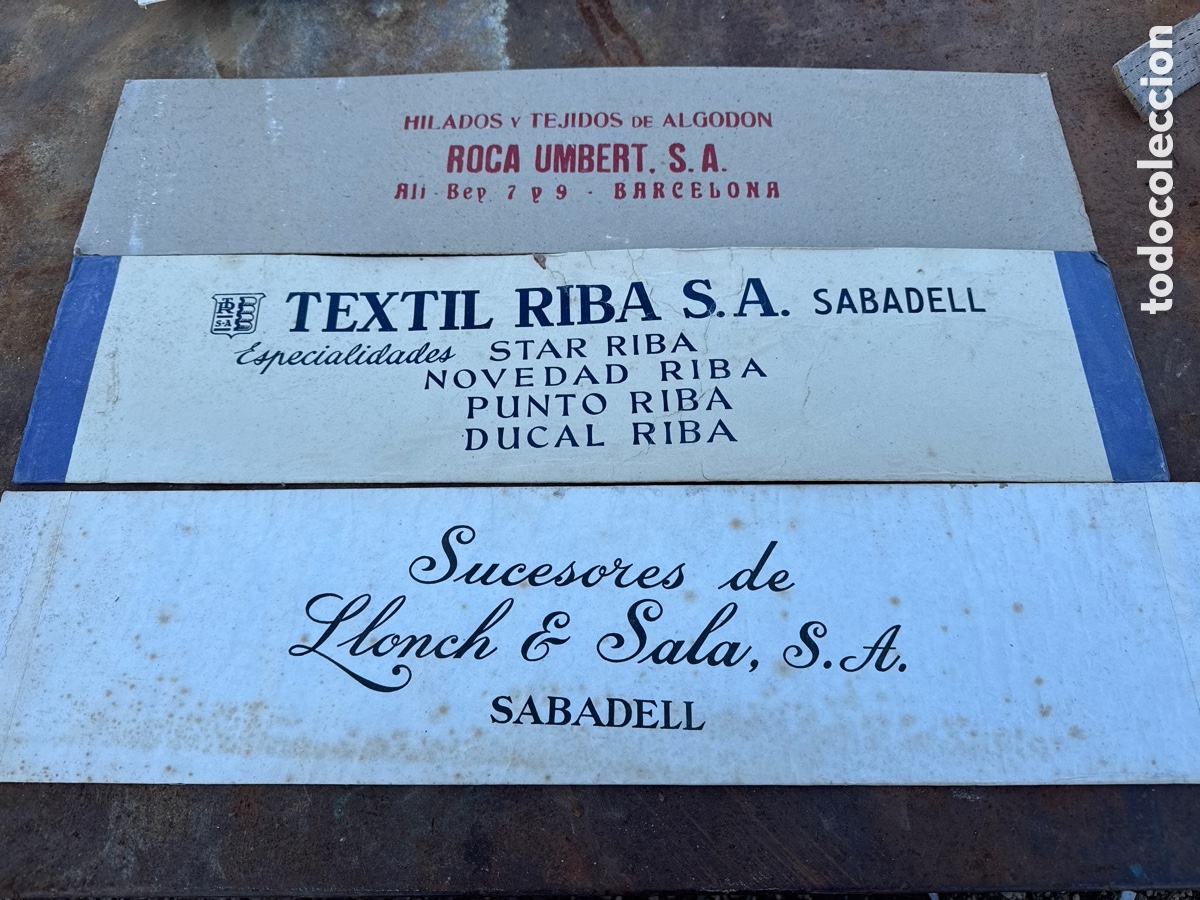 Posters: Cartones publicitarios antiguos de telas y textiles