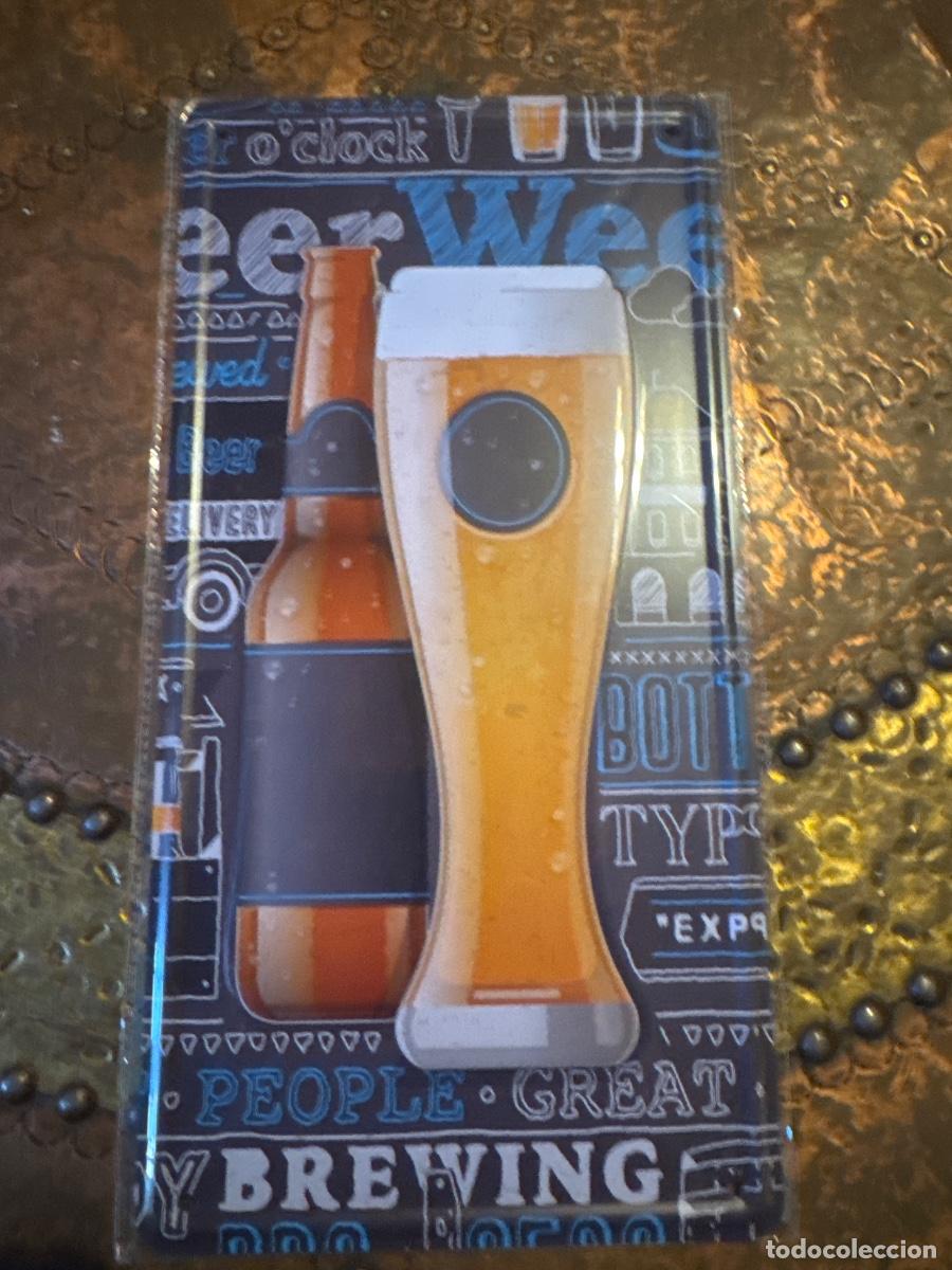 Carteles: Placa met&aacute;lica cerveza - Foto 1