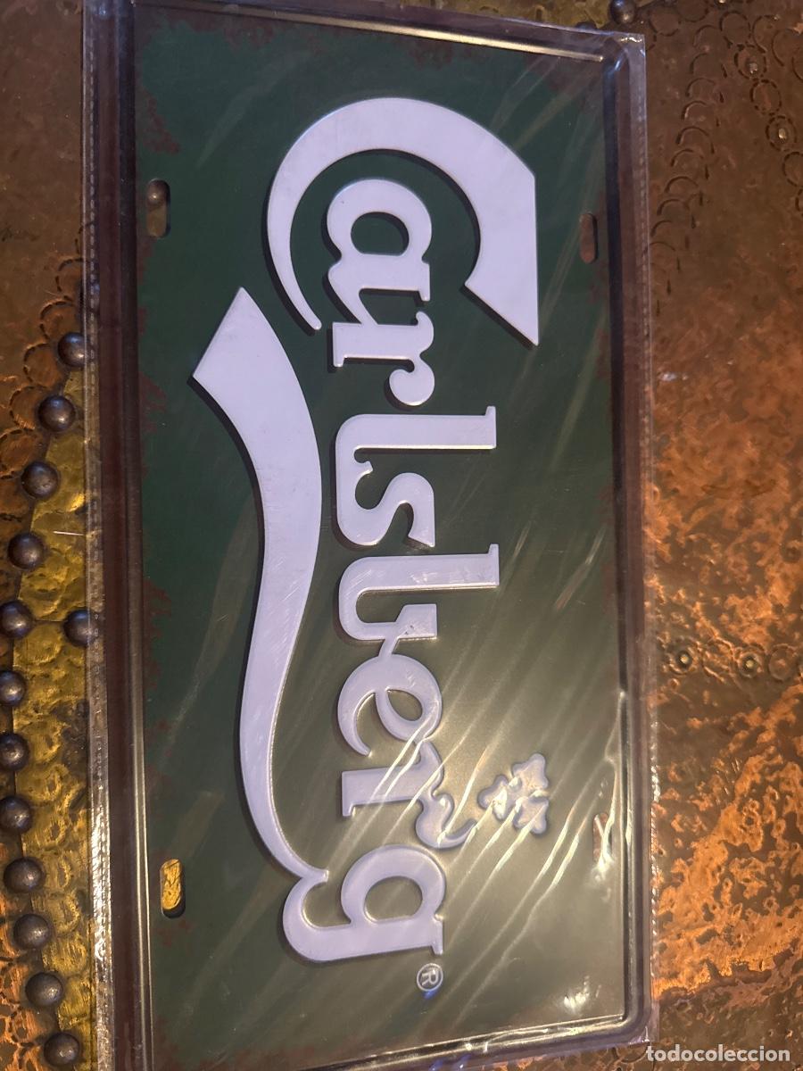 Carteles: Placa met&aacute;lica carlsberg - Foto 1