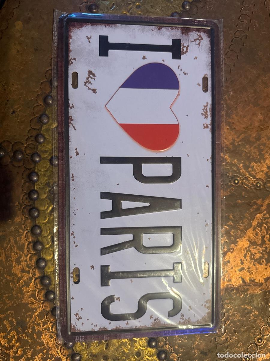 Carteles: Placa met&aacute;lica paris - Foto 1
