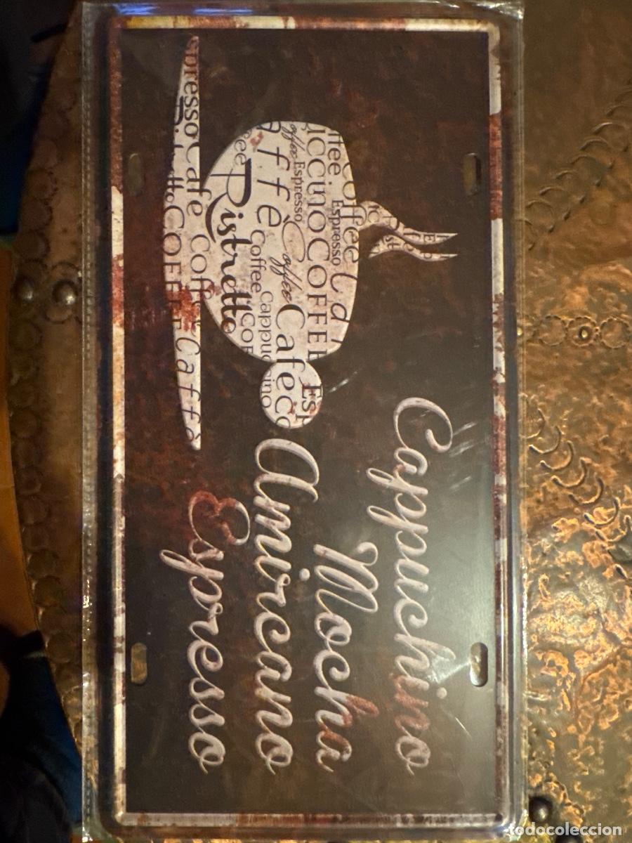 Carteles: Placa met&aacute;lica tipos de caf&eacute; - Foto 1