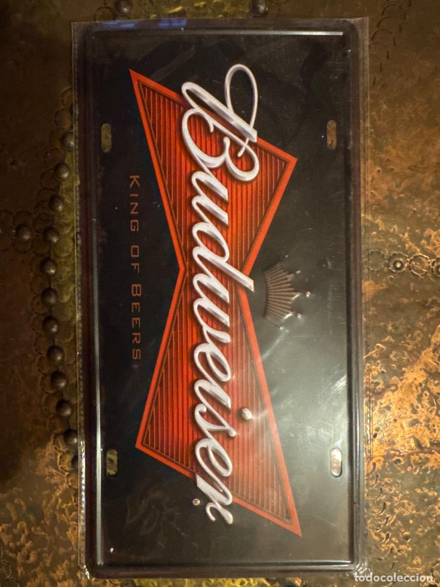 Carteles: Placa met&aacute;lica cerveza budweiser - Foto 1