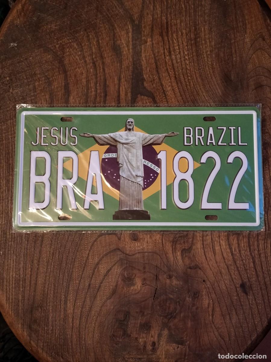 Carteles: Placa met&aacute;lica &rdquo;Brazil&rdquo; - Foto 1