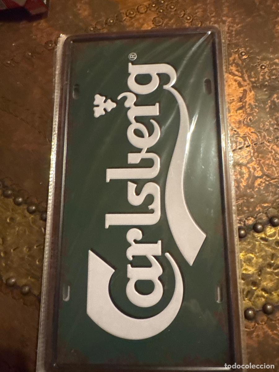 Carteles: Placa met&aacute;lica carlsberg - Foto 1