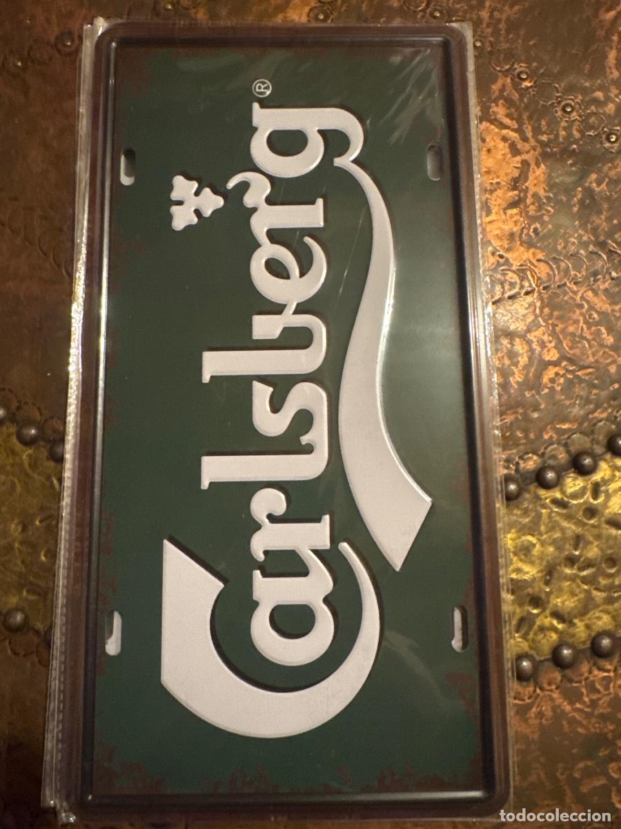 Carteles: Placa met&aacute;lica carlsberg - Foto 1