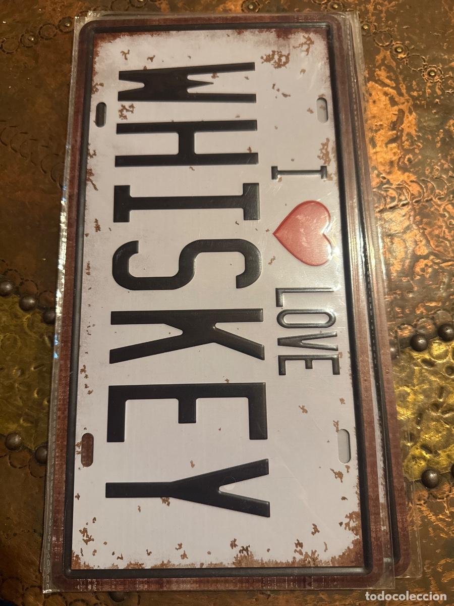 Carteles: Placa met&aacute;lica &rdquo;I love whisky &rdquo; - Foto 1