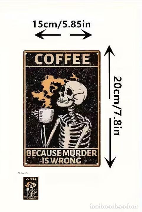 Carteles: Placa cartel Coffee Because Murder Is Wrong - Foto 2